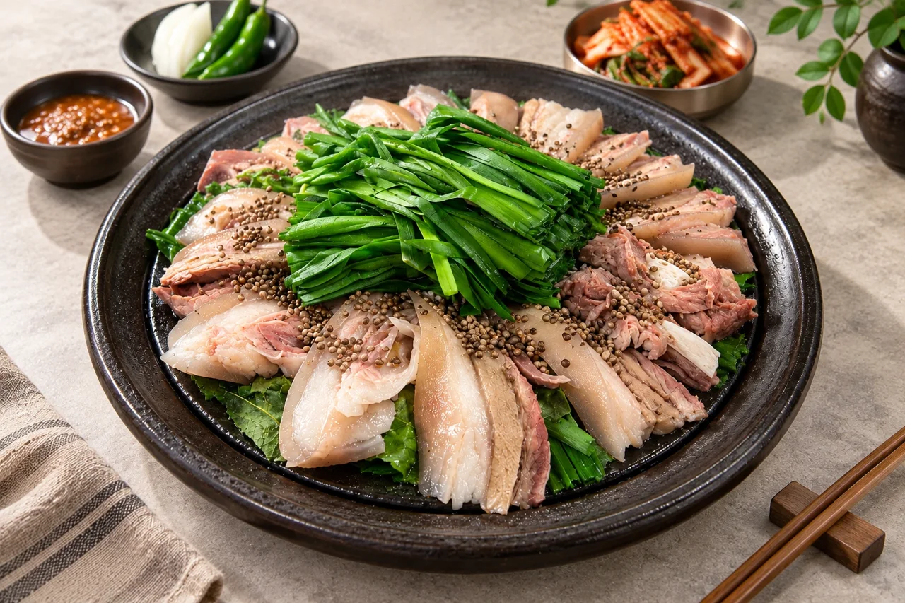 흑미담 흑염소 요리
